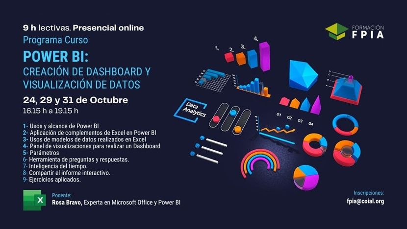  CURSO DE POWER BI Y VISUALIZACIÓN DE DATOS (Fechas: 24, 29 y 31 de octubre)